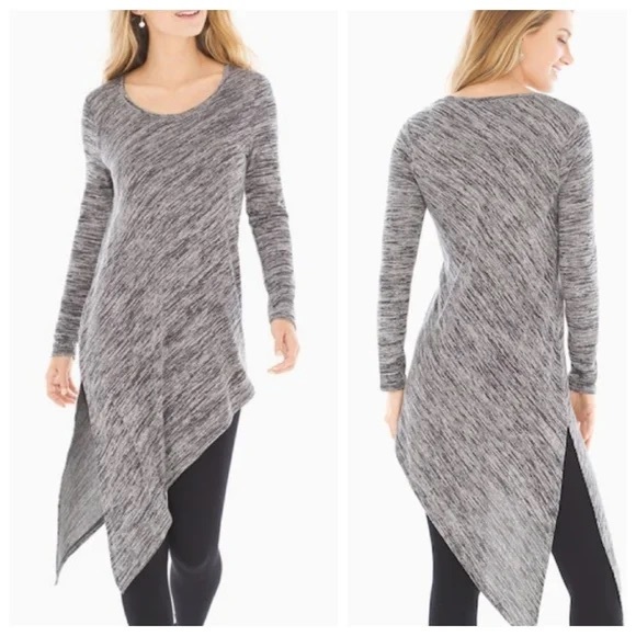Soma XSmall Asymmetrical Long Sleeve Tunic Black/Gray New D25 - Picture 1 of 12